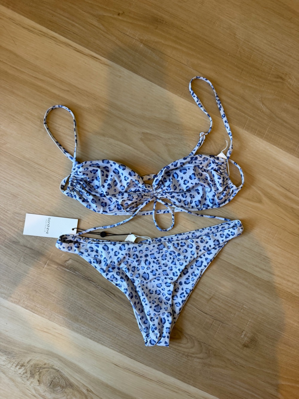 Bond-eye blue Leopard Print Bikini Set. Buttery soft material. NWT!